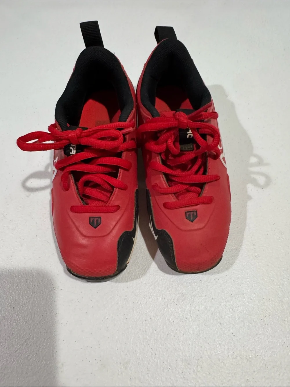 Nike Red and Black Kids Baseball Cleats